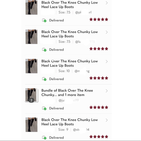 Black Over The Knee Chunky Low Heel Lace Up Boots - Picture 7 of 9